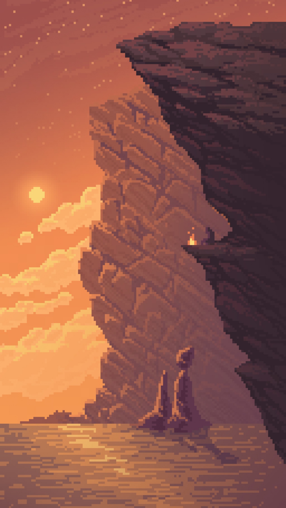 Campfire on Cliff