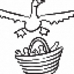 Goose dropping a basket