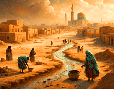 Desert River Town